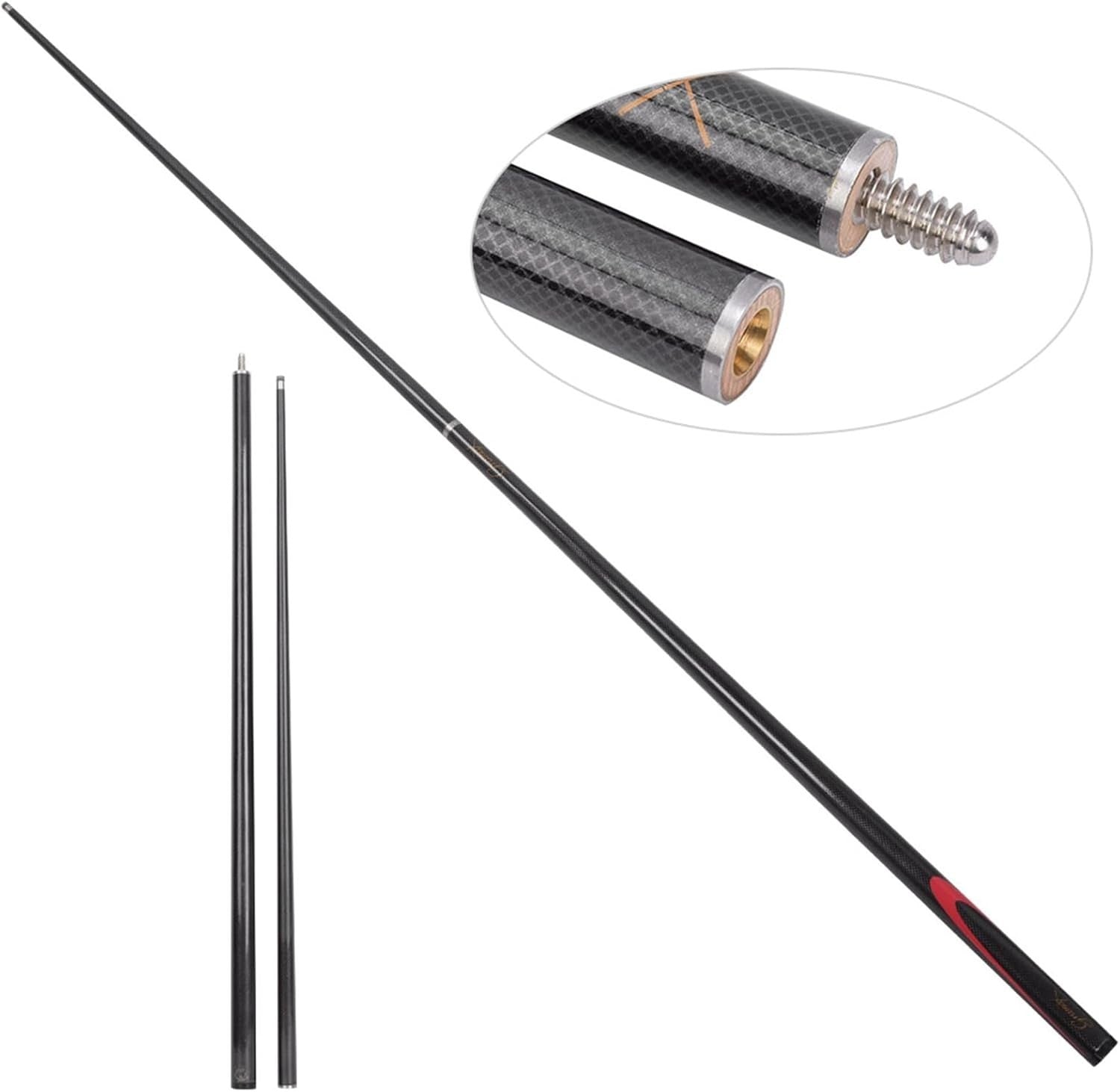 57" Carbon Fiber Pool Cue 19oz Performance Grip Snooker Billiard Stick
