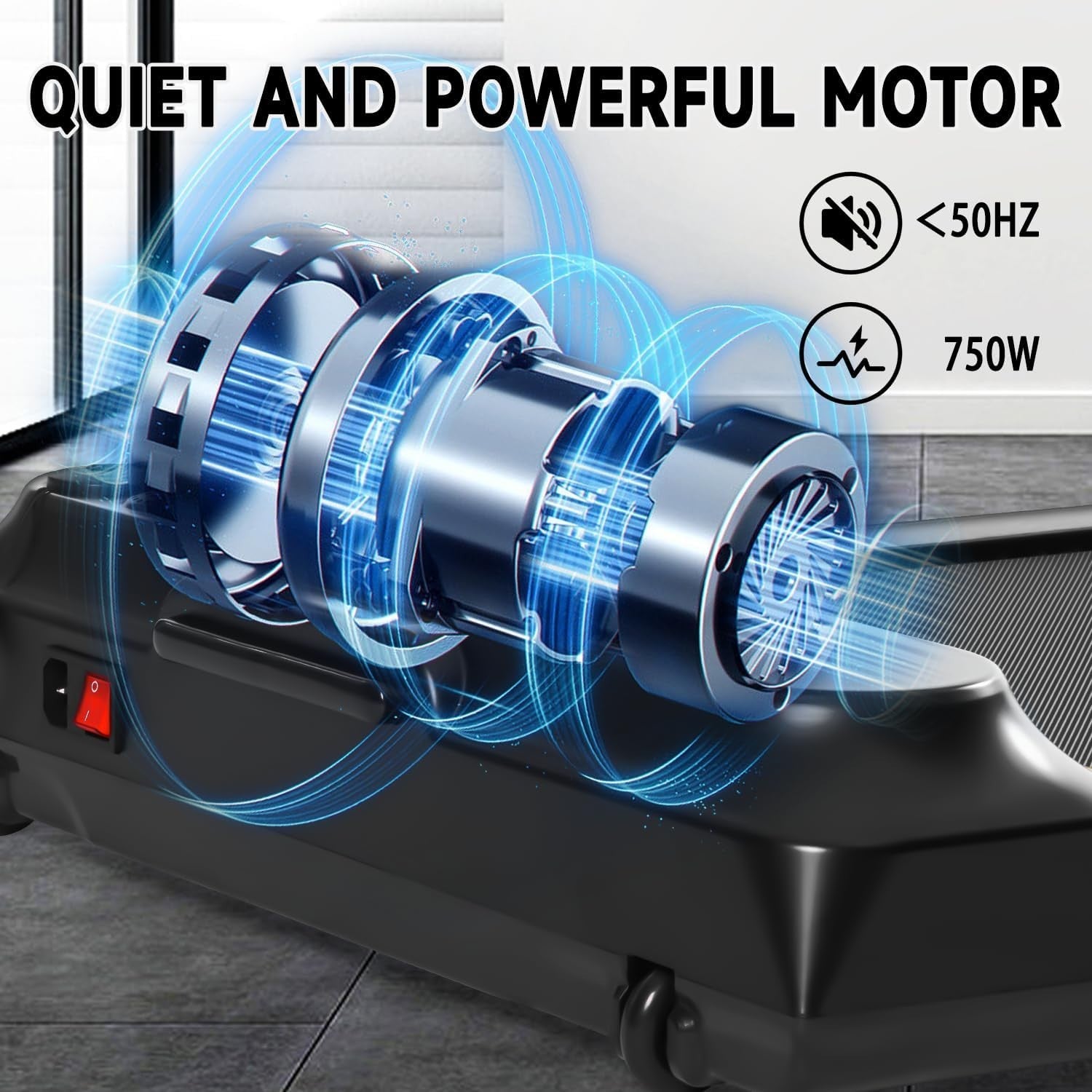 Foldable Under Desk Treadmill 6km/h LED Display Remote App Control