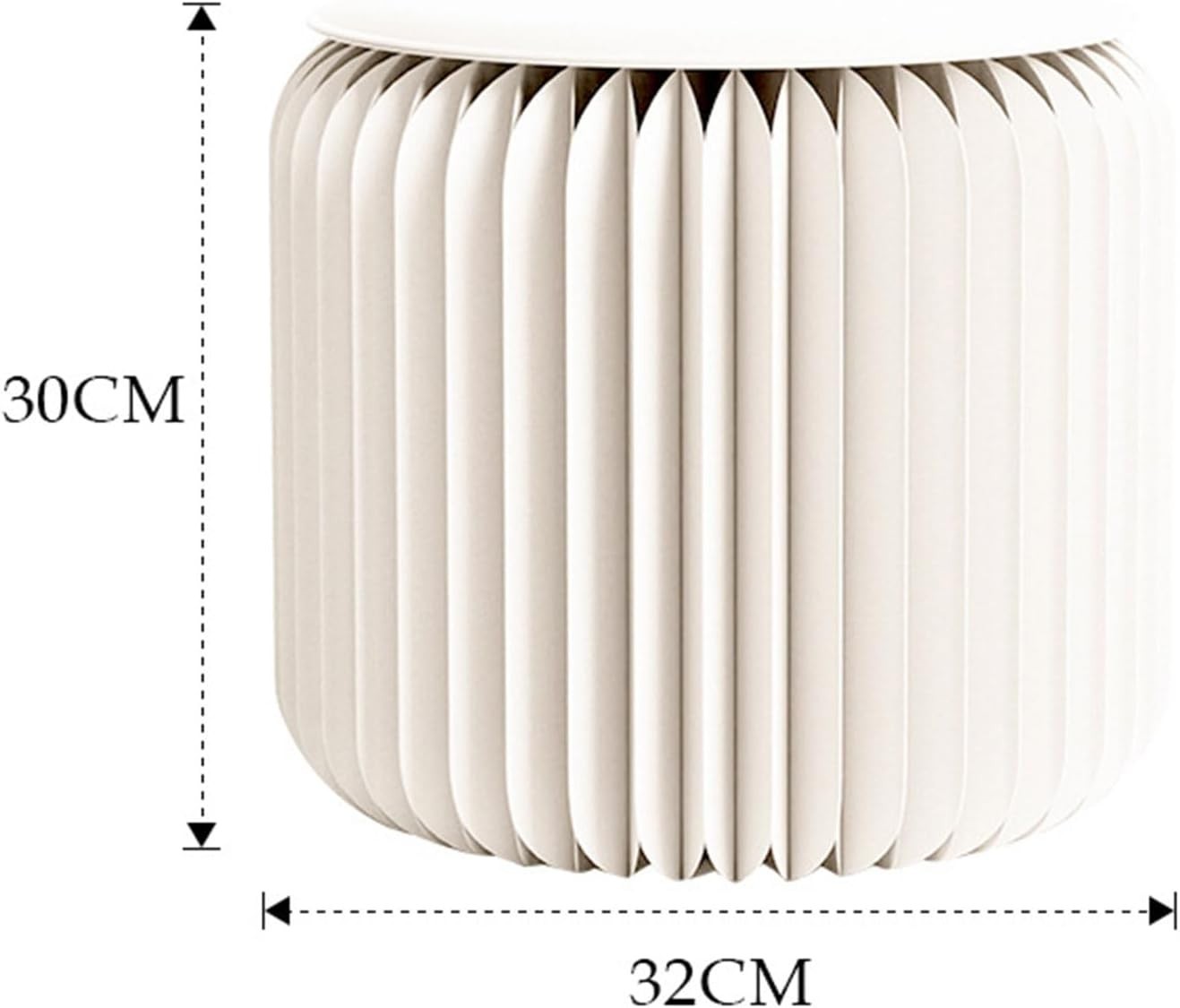 White Folding Paper Stool – Portable Round Seat, Strong Honeycomb Design