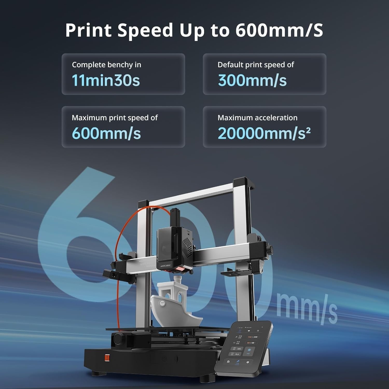 High Speed Multicolor 3D Printer 600mm/s Active Drying Auto Level Large Build