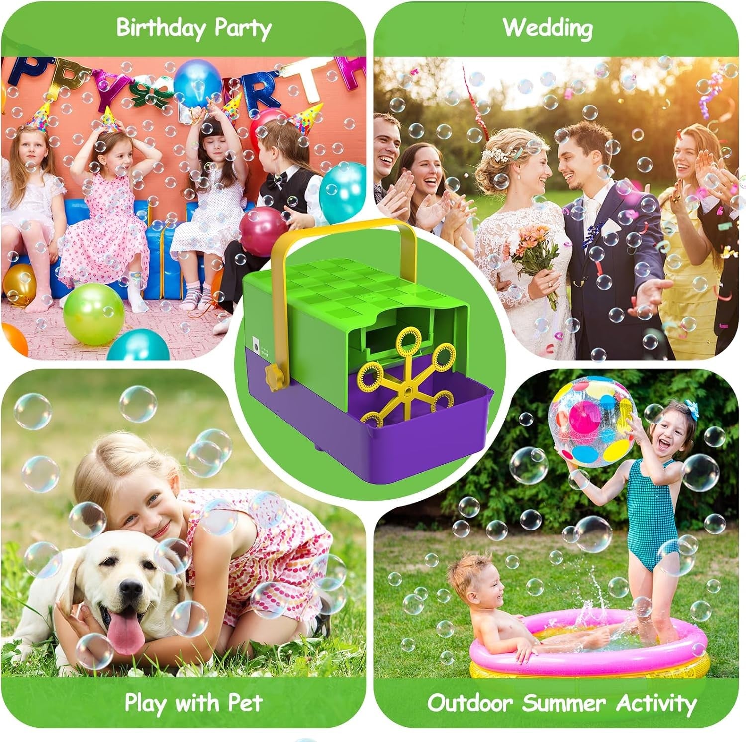 3 In 1 Bubble Machine 18000 Bubble 2 Speed Portable