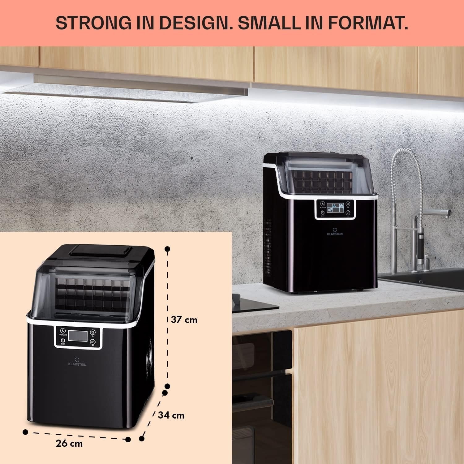 Countertop Ice Maker Machine Fast Bullet Ice 20kg Daily Self Cleaning