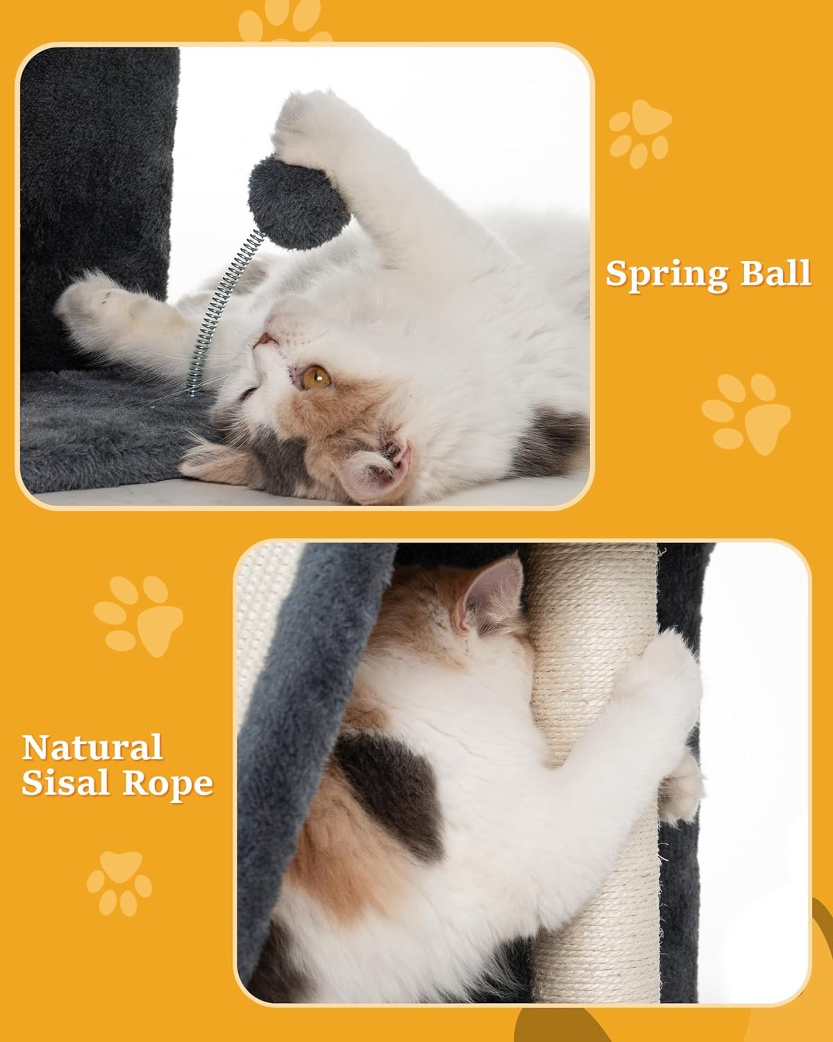 Cat Tree Tower for Large Cats Condo with Big Perch Sisal Scratching Post