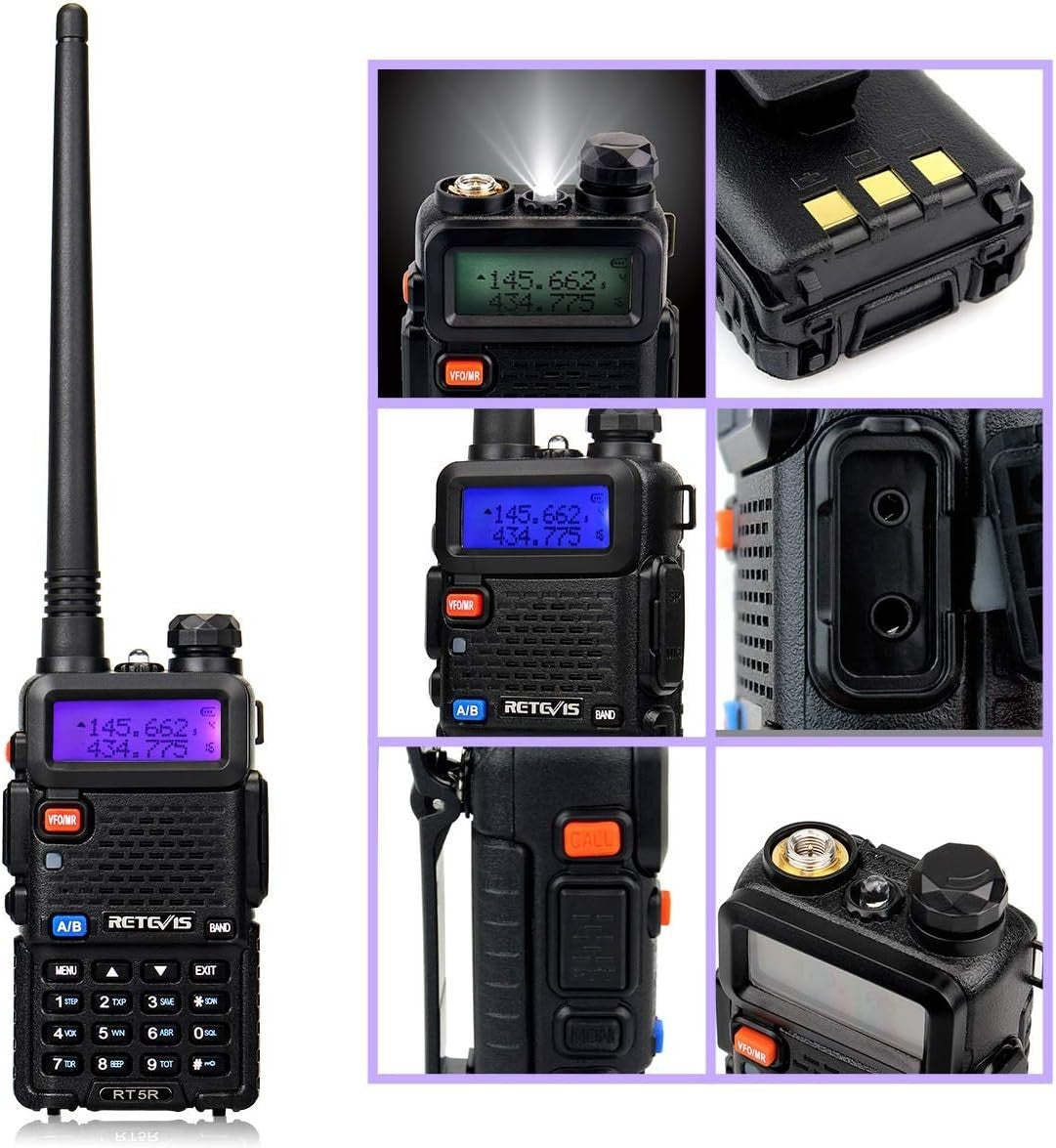 Dual Band Ham Radio Walkie Talkie Long Range 128CH VOX Type-C FM