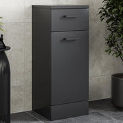 Black Slim Bathroom Laundry Cabinet with Drawer Soft Close Door Storage