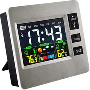 Digital Alarm Clock Weather Humidity Display Loud Volume Bedside Desk Clock