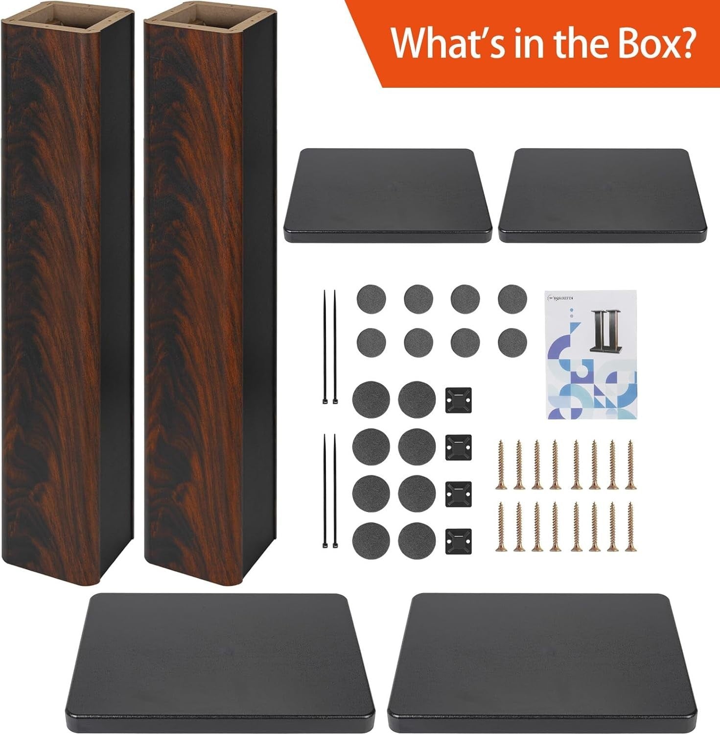 OUUTMEE 90cm Wooden HiFi Speaker Stands Pair Heavy Duty Sand Fill Design