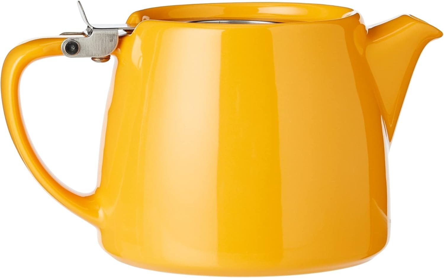 Ceramic Teapot with Infuser 530ml Tea Pot Stainless Steel Lid Orange