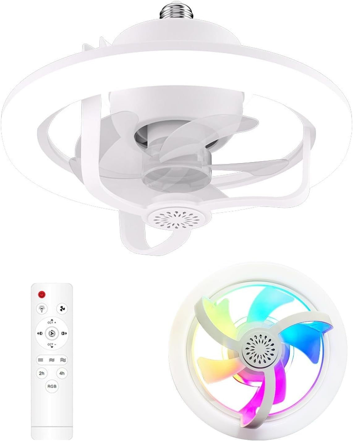 Kaivancy 30W Ceiling Fan with Lights Remote 3 Colors 6 Speeds Quiet