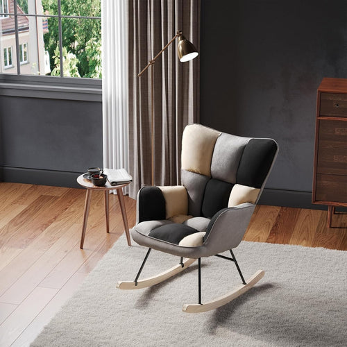 Comfortable High Back Rocking Chair with Cushioned Seat & Durable Frame