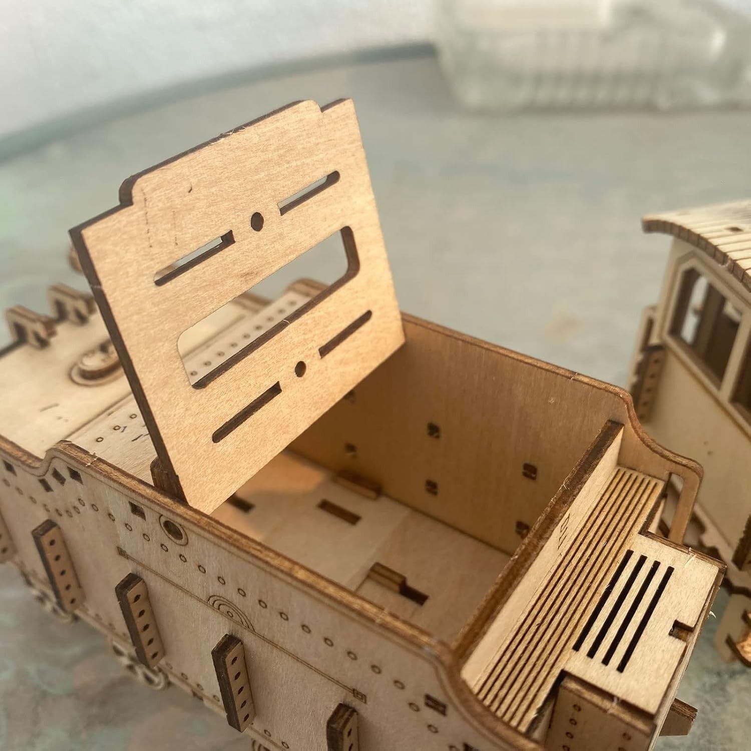 DIY 3D Wooden Train Puzzle Kit with Music & Mechanical Movement