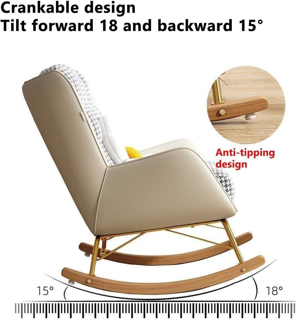 Modern Upholstered Rocking Chair with Footstool - Recliner, Cozy Relaxation Seat