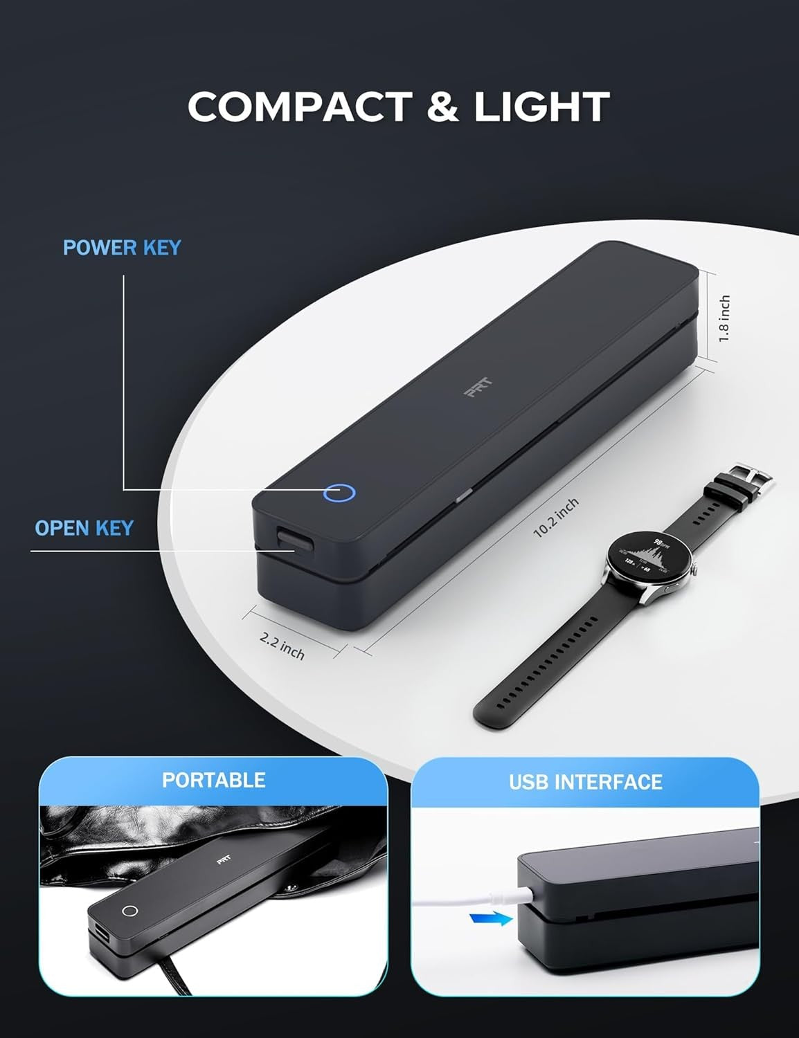 Portable A4 Thermal Printer 300DPI Wireless Inkless Travel
