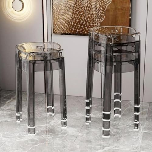 Clear Acrylic Bar Stool Backless Stackable Modern Kitchen & Patio Chair