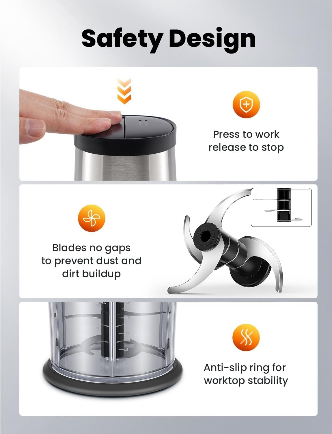Mini Electric Food Chopper 2 Bowl 300W 2-Speed Meat Veg Onion Blender