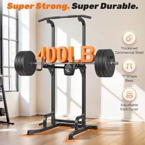 10-in-1 Pull Up Dip Station Power Tower Home Gym 180KG Load Alloy Steel