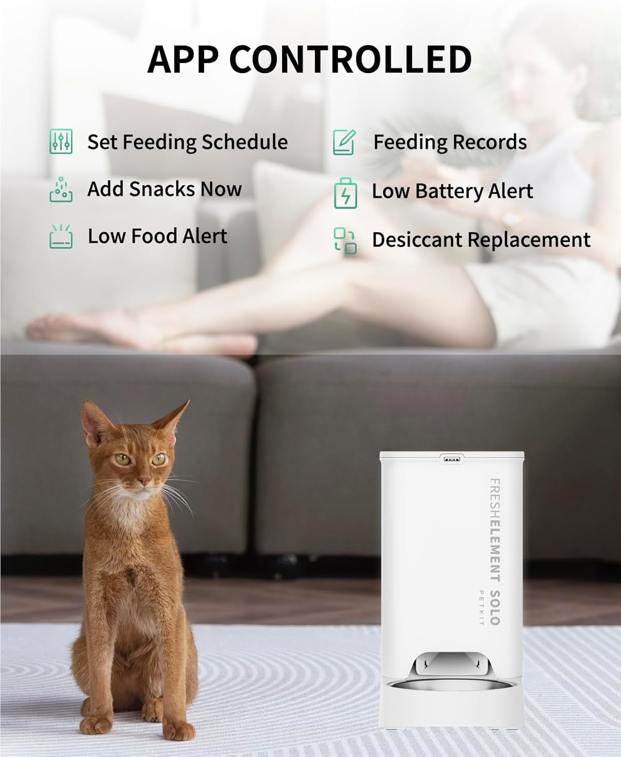 WiFi Automatic Cat Feeder 3L Smart Pet Food Dispenser App Control