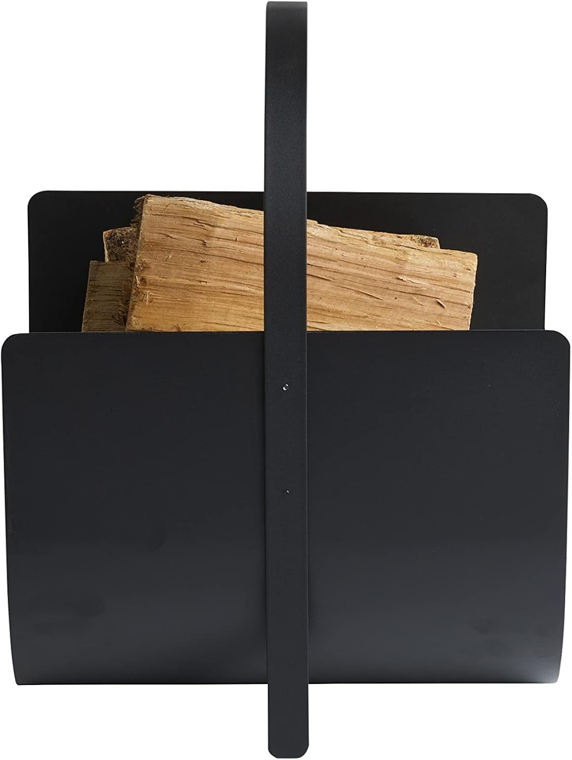 Portable Steel Firewood Log Basket with Handle – Durable Indoor Wood Storage, 33