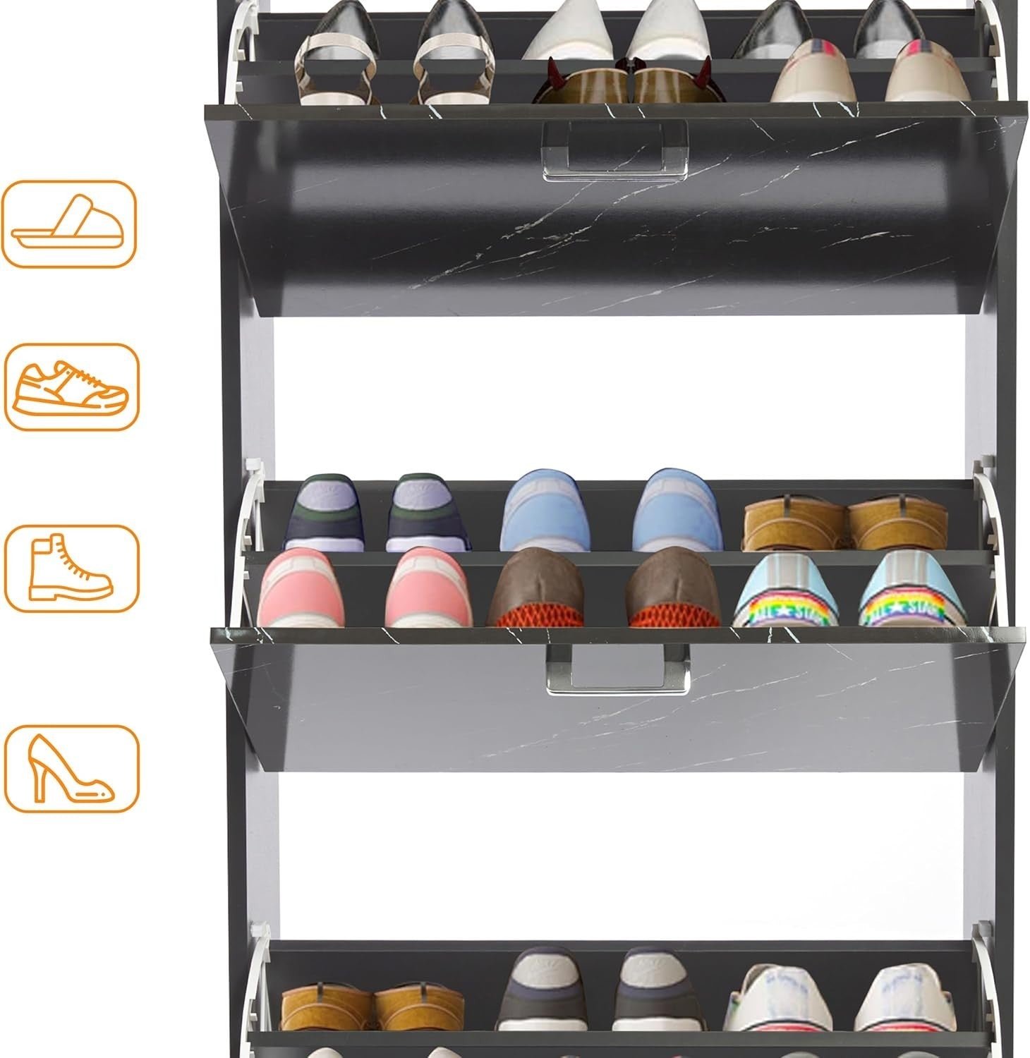 Space-Saving 3 Drawer Shoe Cabinet with Adjustable Shelves & Anti-Tip Strap