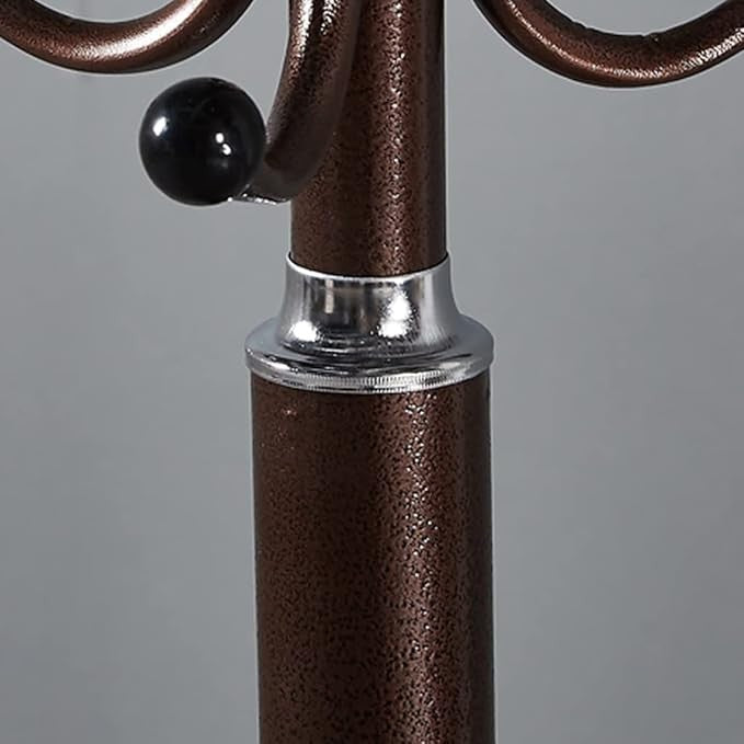 Modern Black Metal Coat Rack Stand | Freestanding Hallway Tree with Hooks