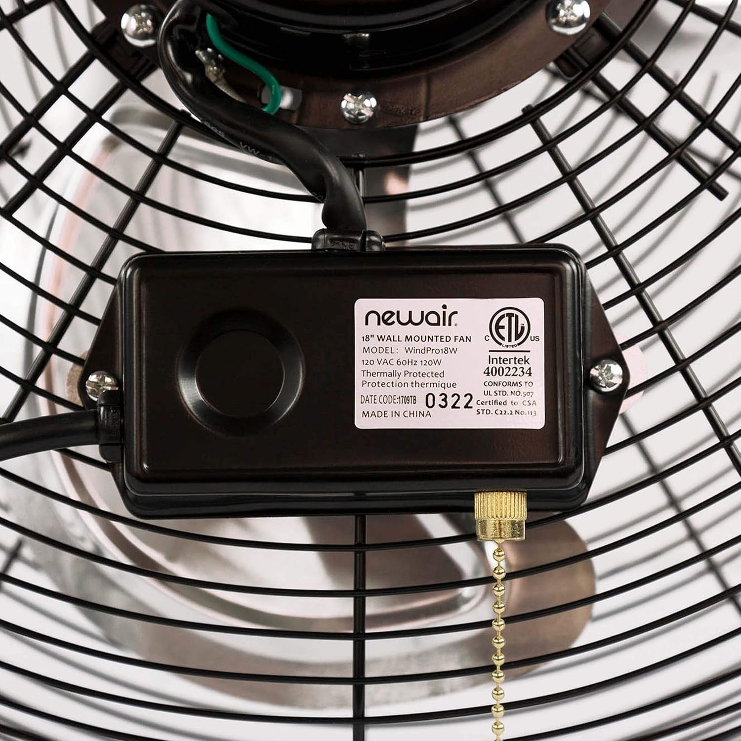 18" Wall Fan – High-Velocity 3000CFM Industrial Cooling w/ 3-Speed Metal Blades