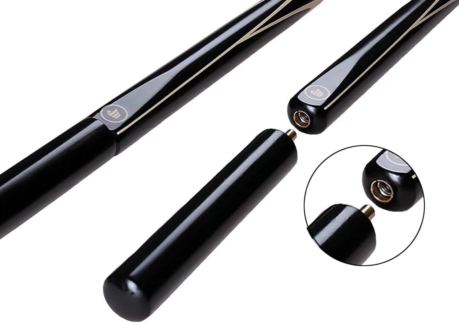 57in 3/4 Snooker Pool Cue Ash Shaft 9.7mm Tip Extension Case