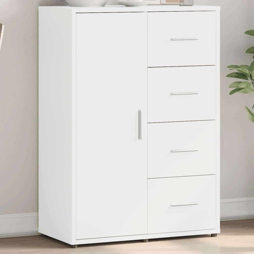 Modern White Sideboard Storage Cabinet with Spacious Organizer