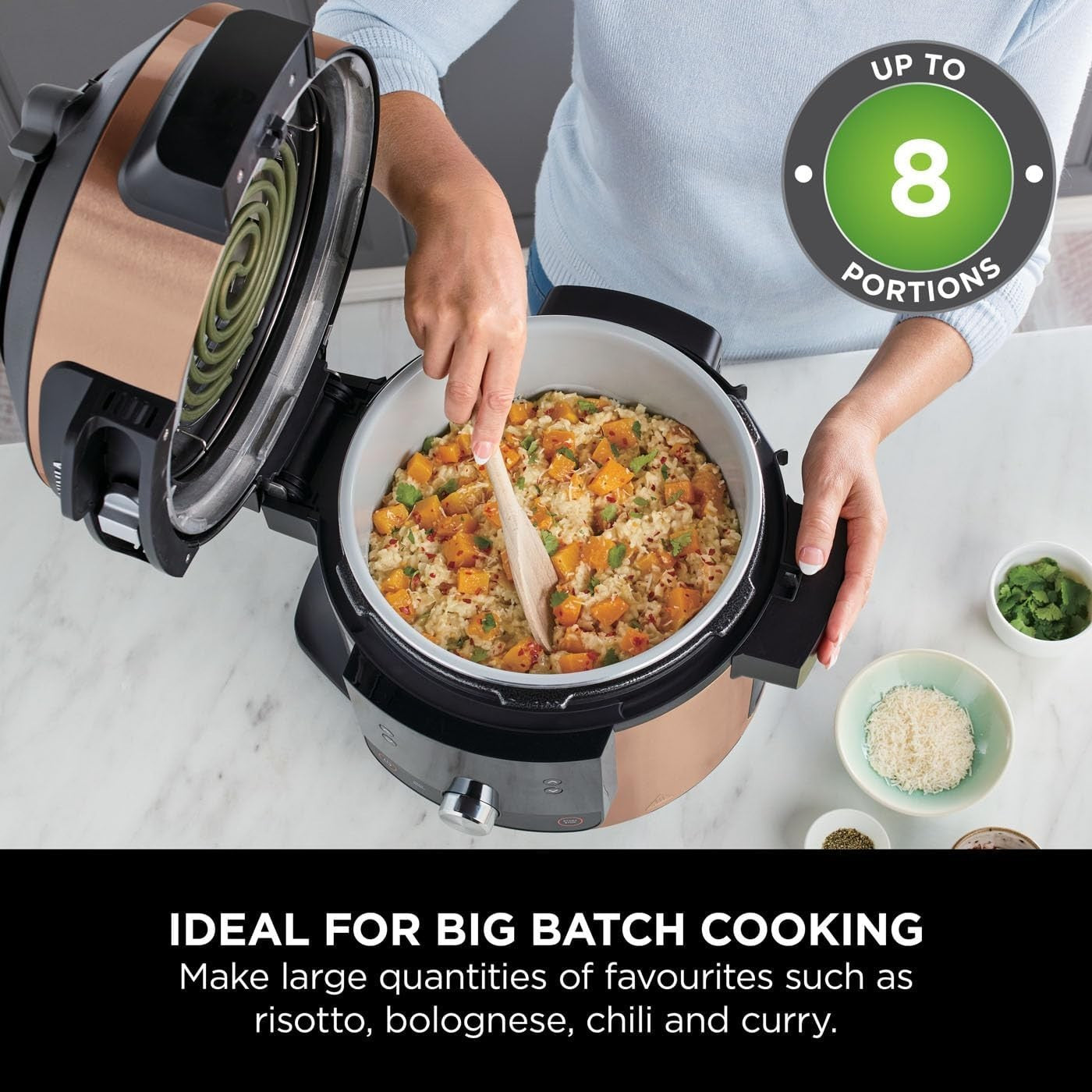 14in1 SmartLid Multi Cooker Air Fryer 7.5L Pressure Grill Bake Steam