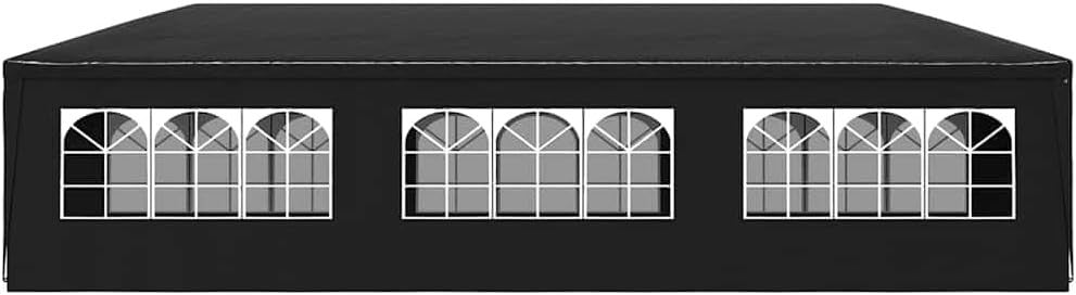 3x9m Anthracite Party Tent Gazebo Marquee PE Canopy Steel Frame Sides