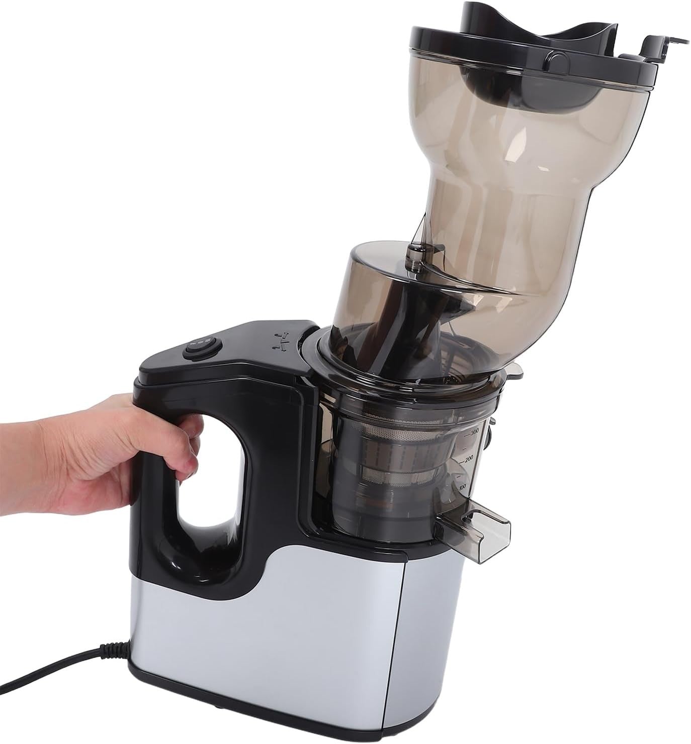 Silver Cold Press Slow Juicer Wide Feed Chute Auto Pulp Ejection