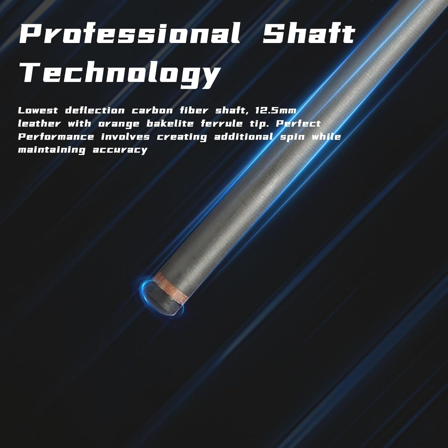 Carbon Fiber Pool Cue 20oz Low Deflection 12.5mm Tip Uni-Lock Pro Stick