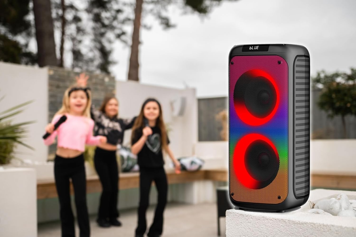 100W Bluetooth Karaoke Machine with 2 Wireless Mics LED