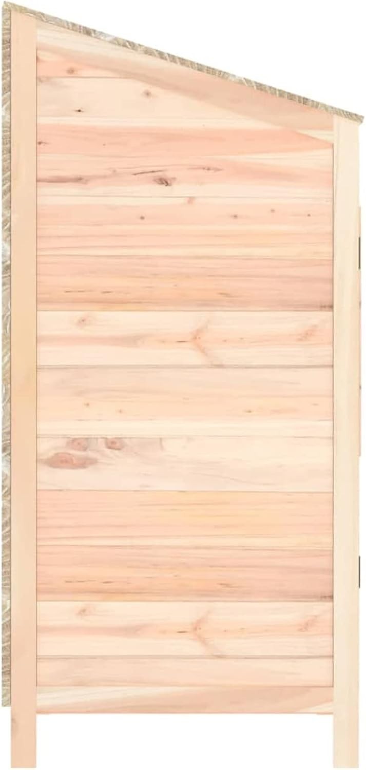 Wooden Garden Shed Outdoor Storage Cabinet Weatherproof Solid Fir Wood Natural