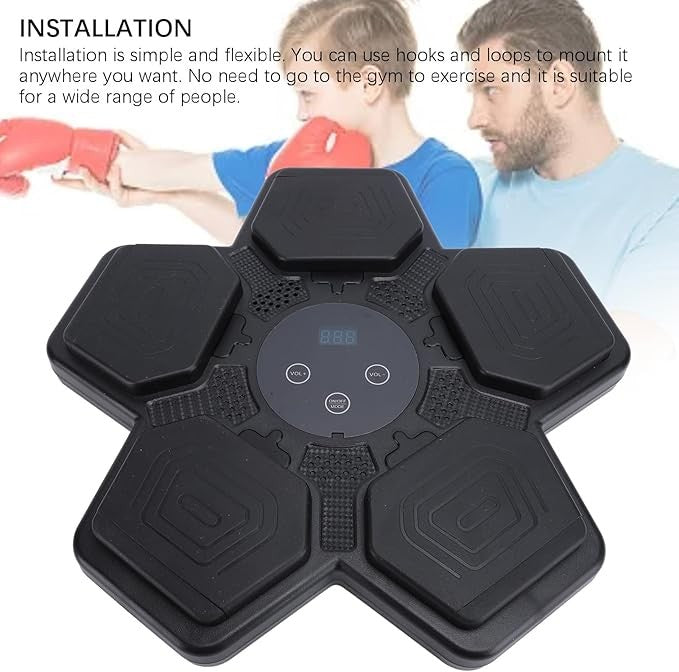 Music Boxing Machine Wall Mounted Bluetooth Punch Pad LED Training Game