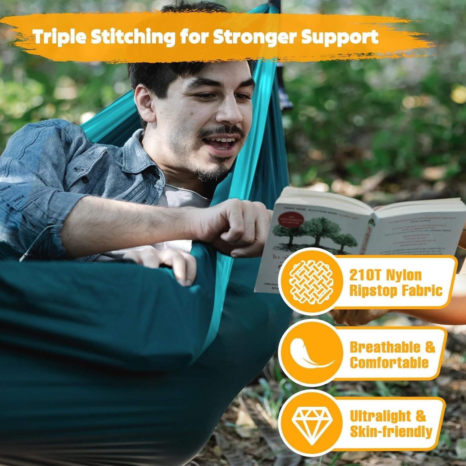Ultra-Light Camping Hammock 300kg Limit ✅ Compact 🌟 Quick-Dry Nylon