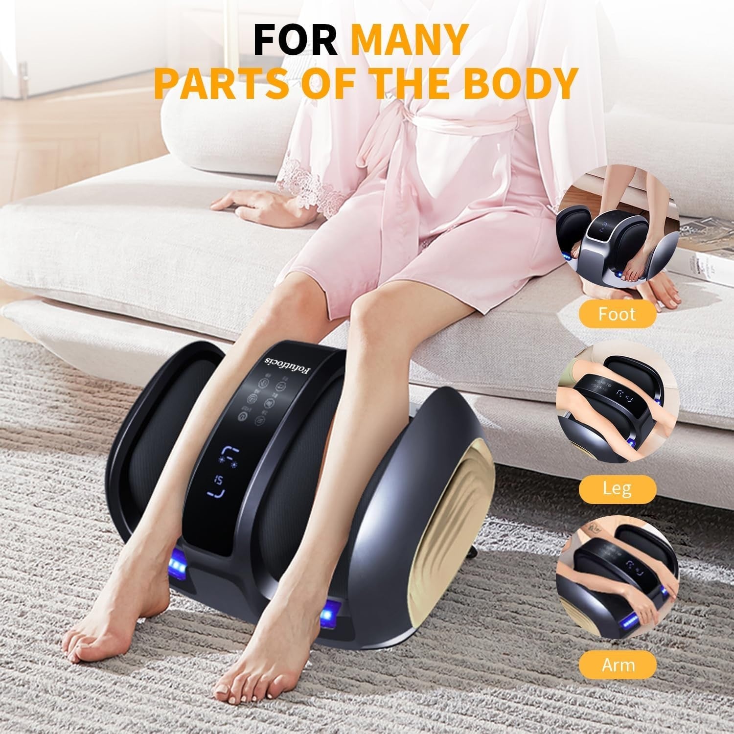 Foot Massager with Heat Kneading Vibration Air Compression for Pain Relief
