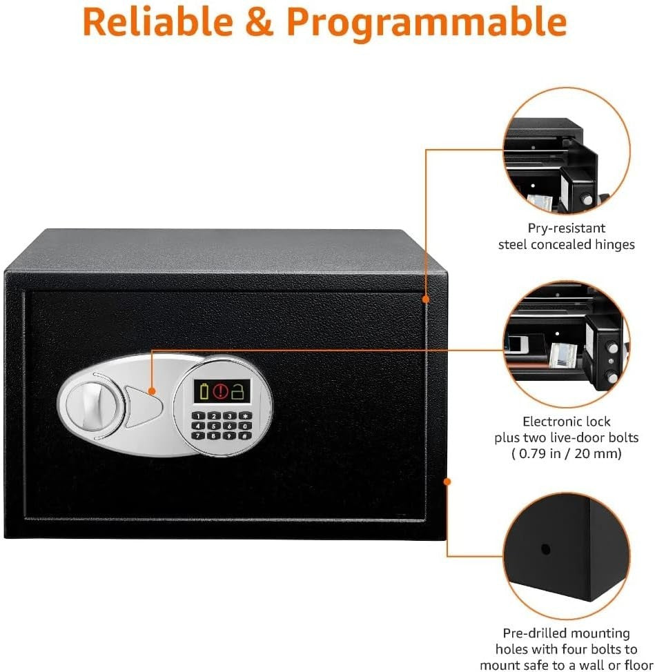 34L Digital Safe Box Electronic Keypad Cash Jewellery Lock Safe