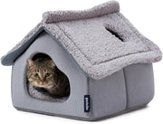 Large Cat Cave Bed Indoor Pet House Covered Hideaway Washable Cushion