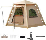 Inflatable Camping Tent 4-6 Person Air Beam Easy Setup 4 Season