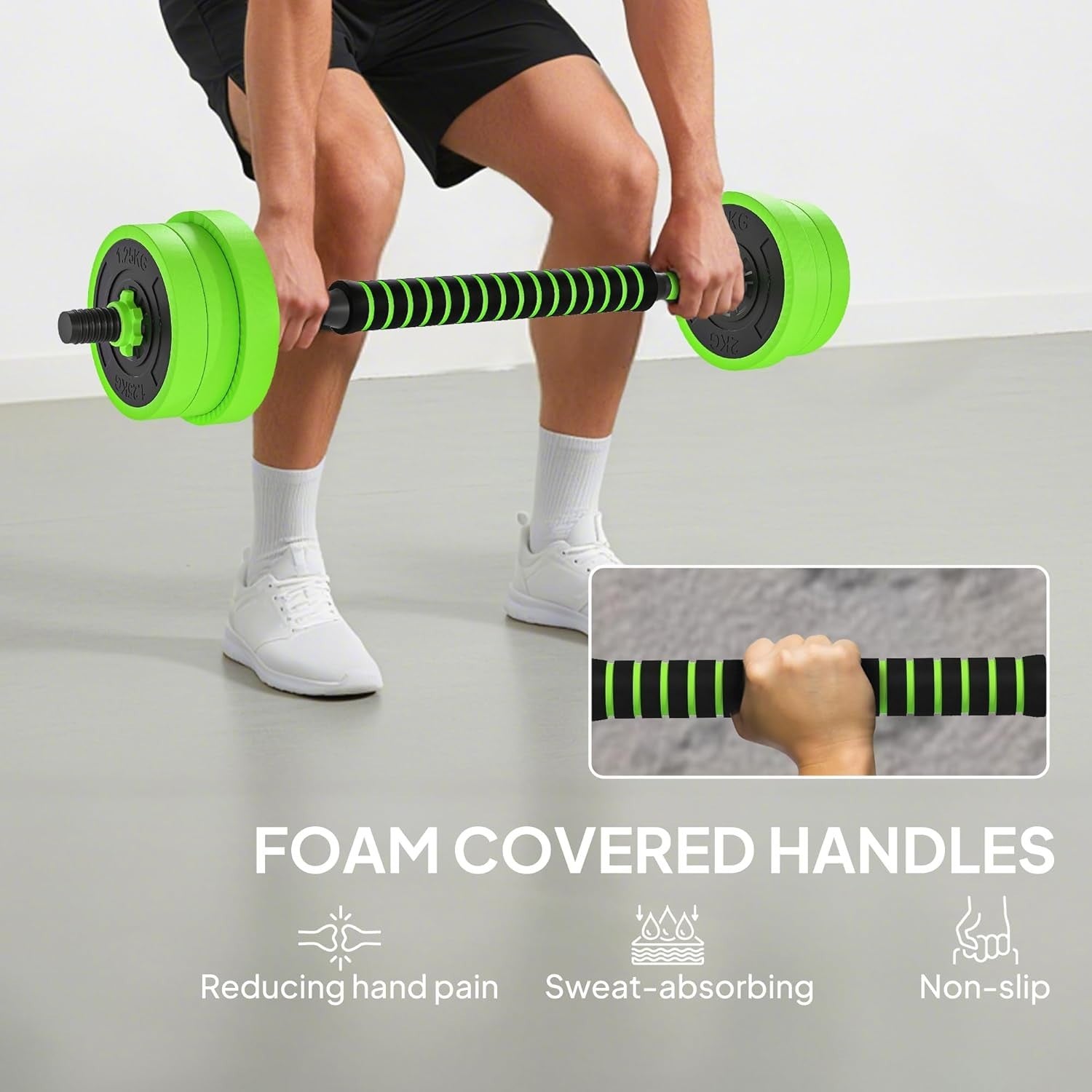20kg Adjustable 6-in-1 Dumbbell Barbell Kettlebell Home Gym Weights