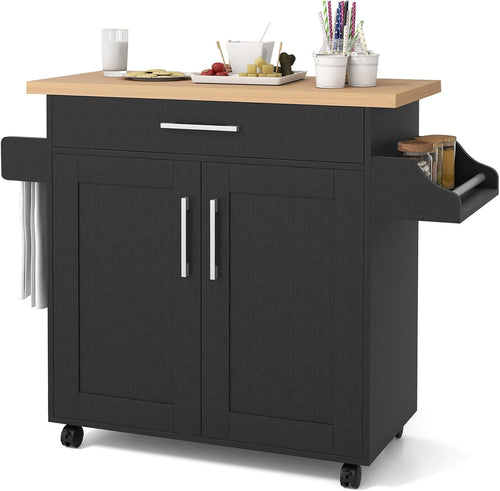 Kitchen Storage Trolley Rolling Island Cabinet Large Drawer Cupboard Cart