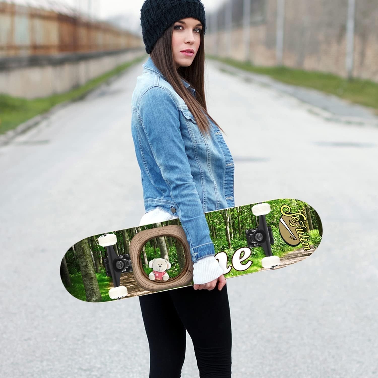 31" Complete Skateboard Maple Double Kick Trick Board Teens Adults Beginner