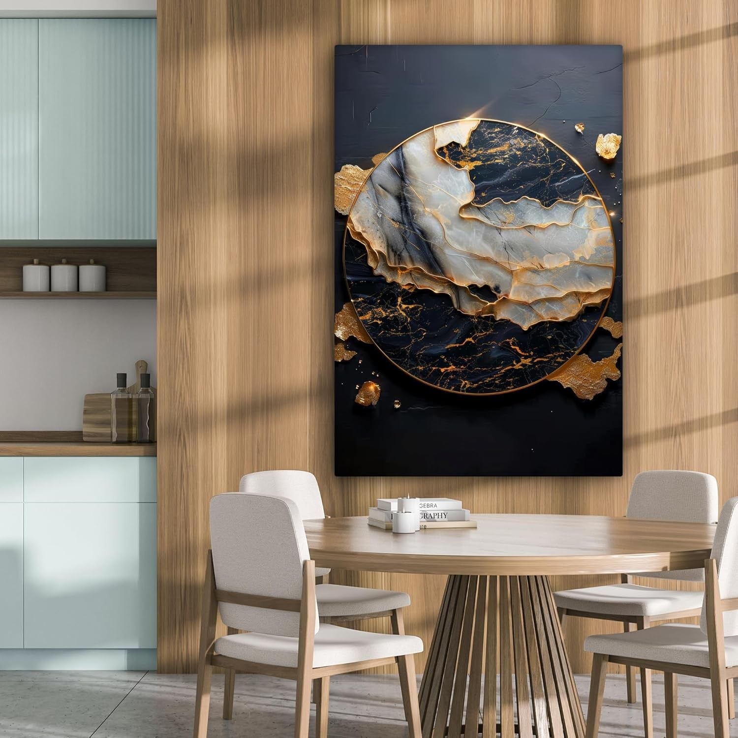 Large Gold Black Abstract Canvas Wall Art Modern Luxury 80x120cm Home Decor