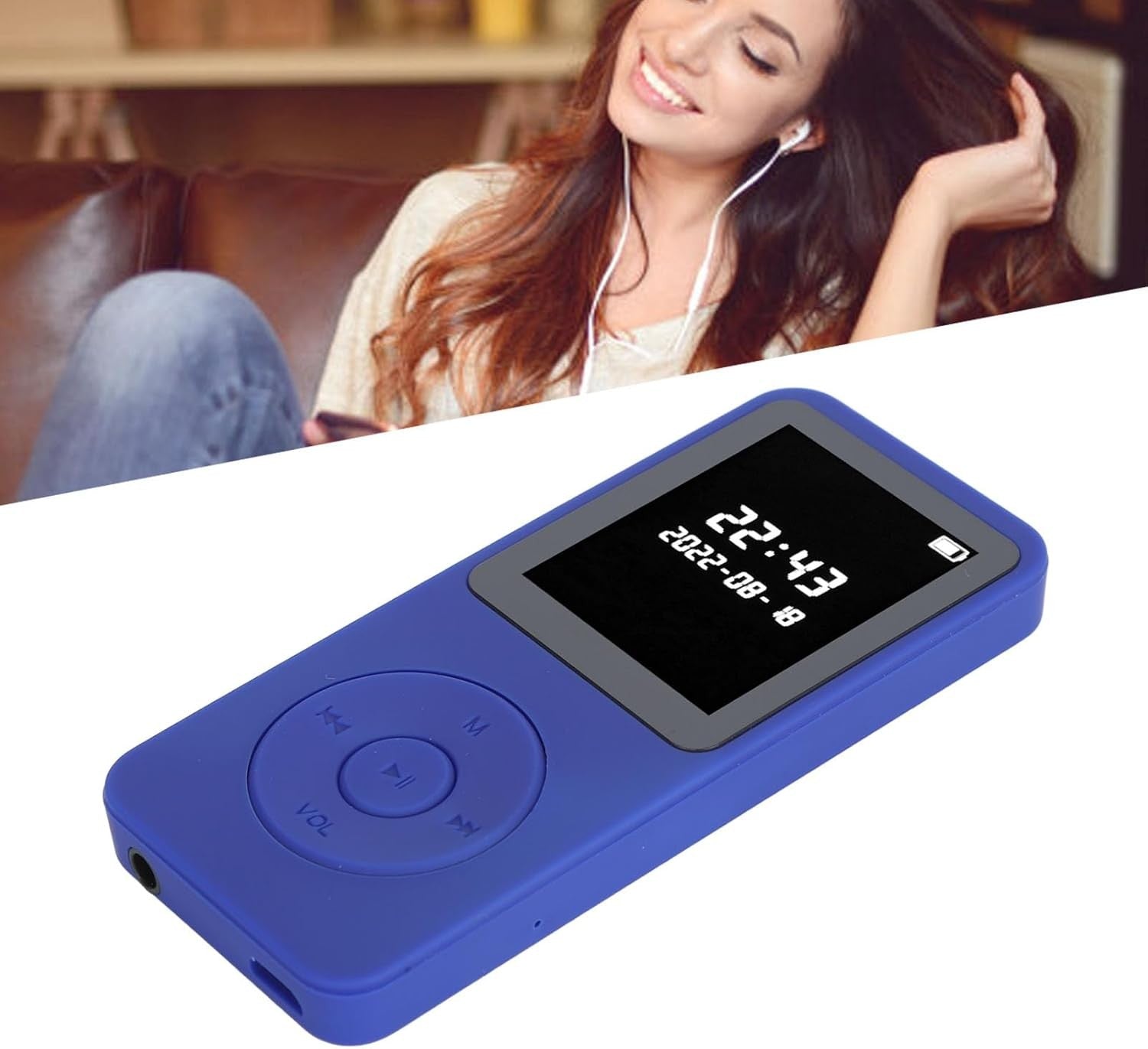 Kids MP3 Player Bluetooth 5.0 1.77" LCD Speaker 32GB Blue