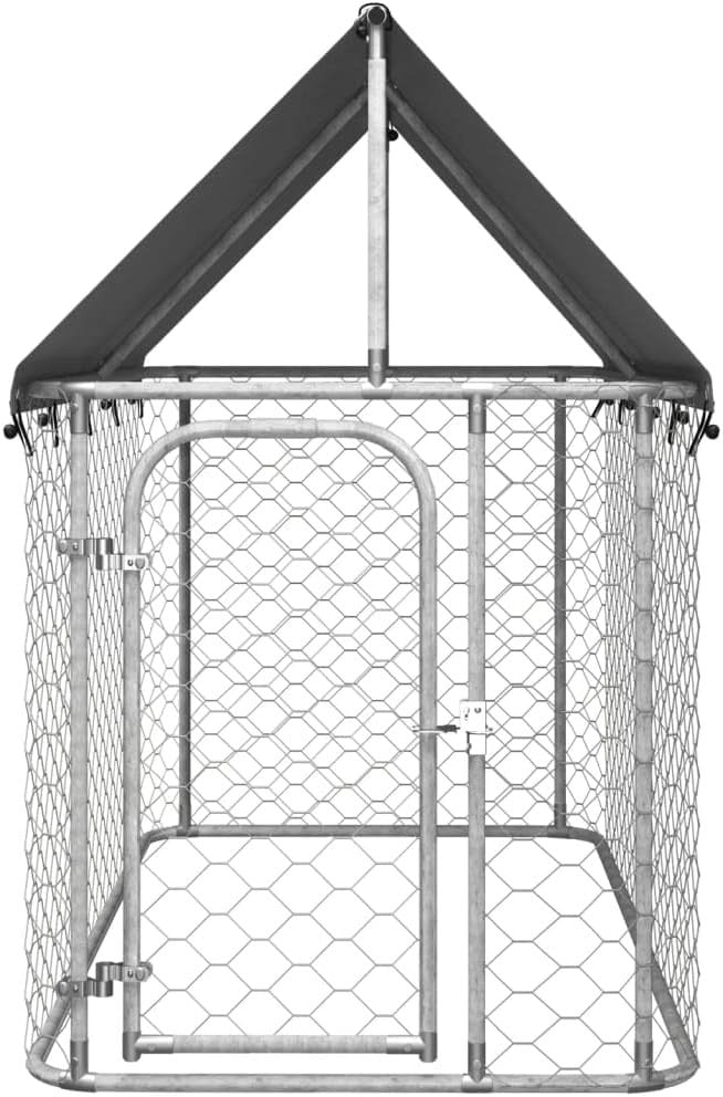 Outdoor Dog Kennel 200x100x150cm with Roof – Secure, Weatherproof, Steel Frame