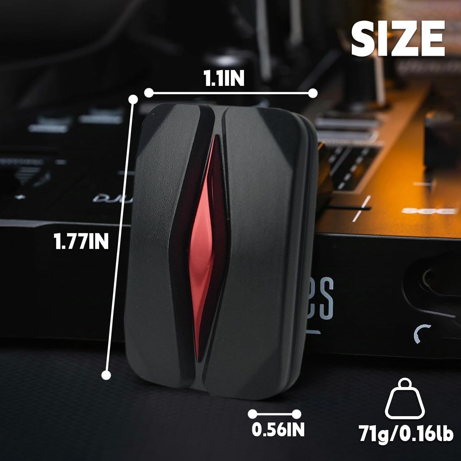 Black Red Trackless Magnetic Fidget Slider Metal ADHD Stress EDC