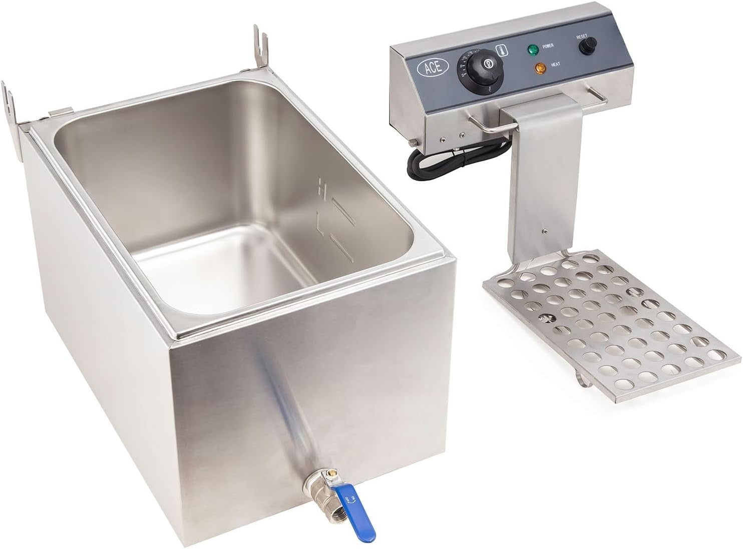 Commercial Electric Deep Fat Fryer 10L 3000W Stainless Steel Drain Tap