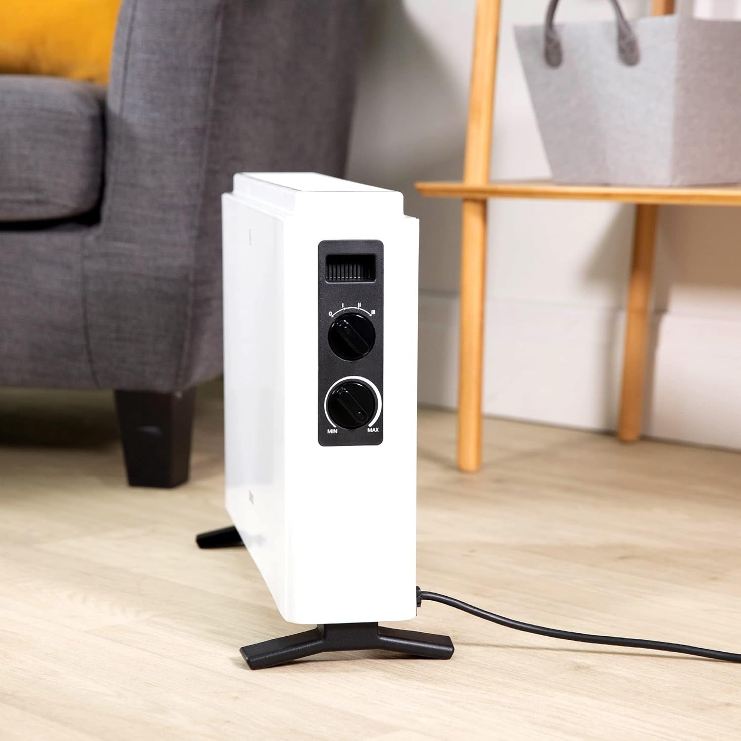 2000W White Electric Convector Heater Freestanding Radiator 3 Heat Settings