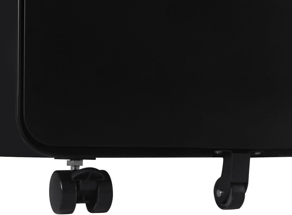 Black Mobile Metal Filing Cabinet 3 Drawer Printer Stand
