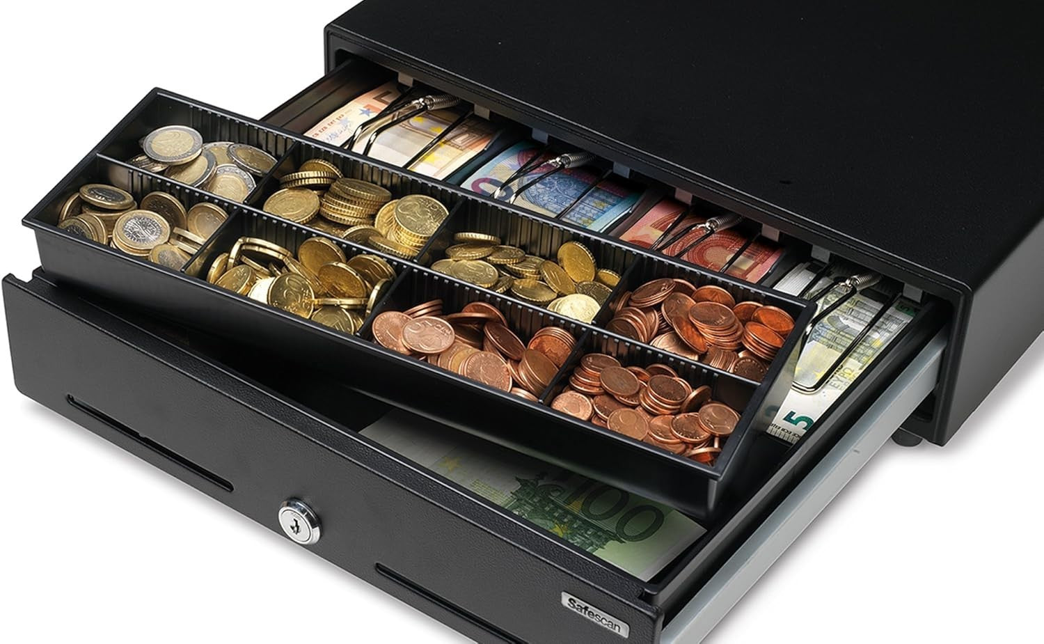 POS Cash Drawer 4 Note 8 Coin Locking Till RJ12 Register Tray